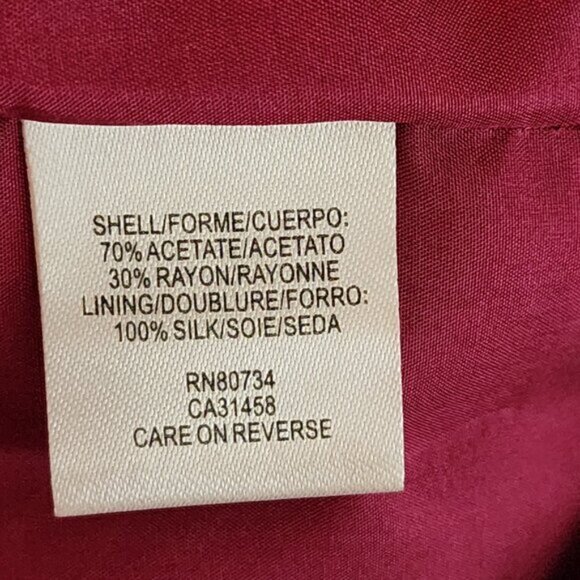 BCBGMaxAzria Runway Pink Red Pleated Twisted Satin Mini Dress - Picture 7 of 7